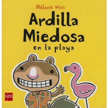 Ardilla miedosa en la playa.