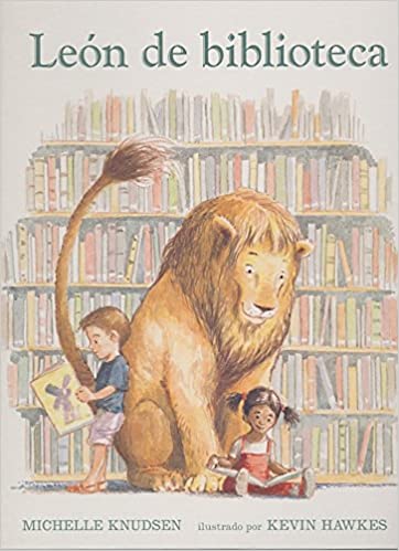León de biblioteca.